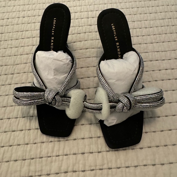 Loeffler Randall Margi Bow Crystal Knot Mule Sandals Size 7 - Picture 2 of 7